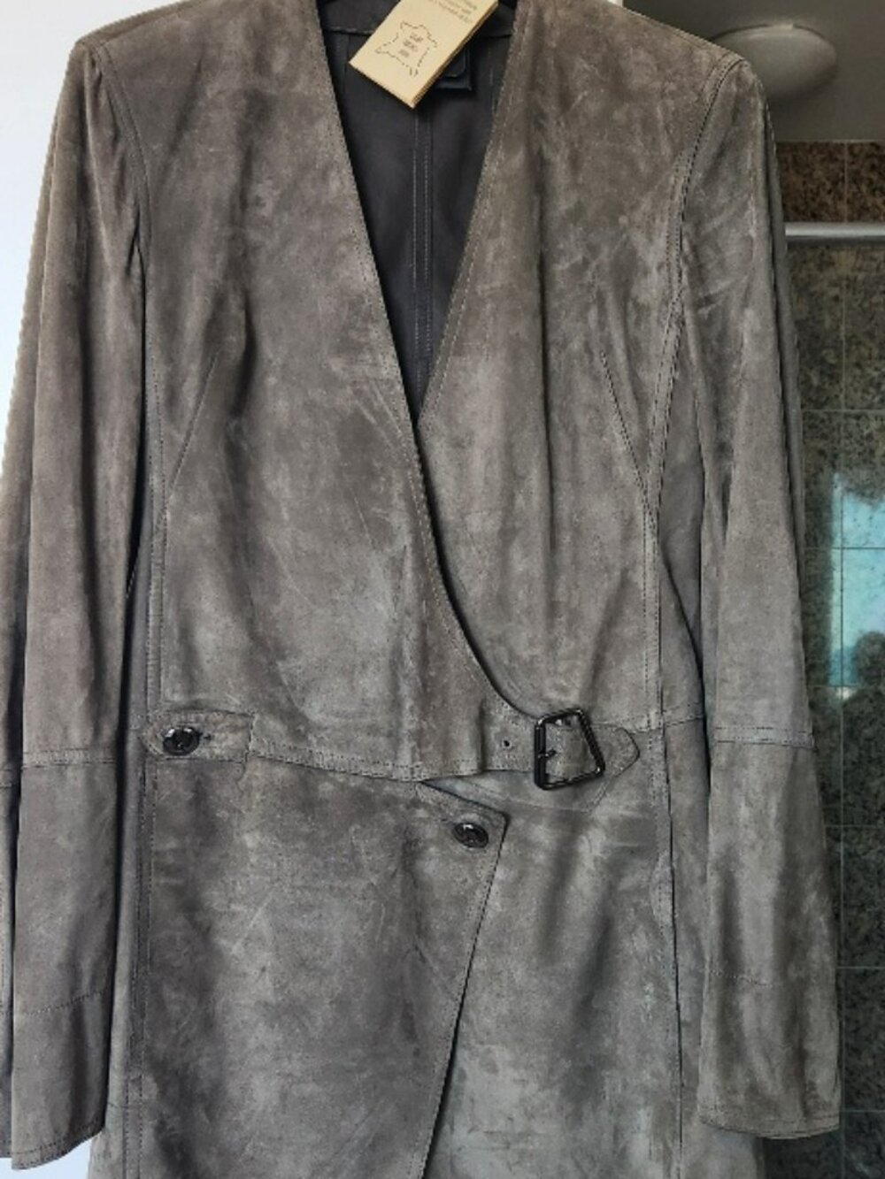 Akris Suede Leather Jacket, size 2 with tags and Akris proof of materials